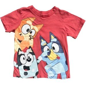 Disney Bluey 3T Boys Bingo Muffin red short sleeve cotton graphic tee shirt